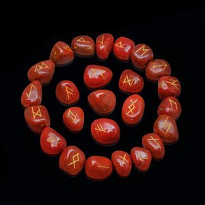 Red Jasper Rune Stone Set