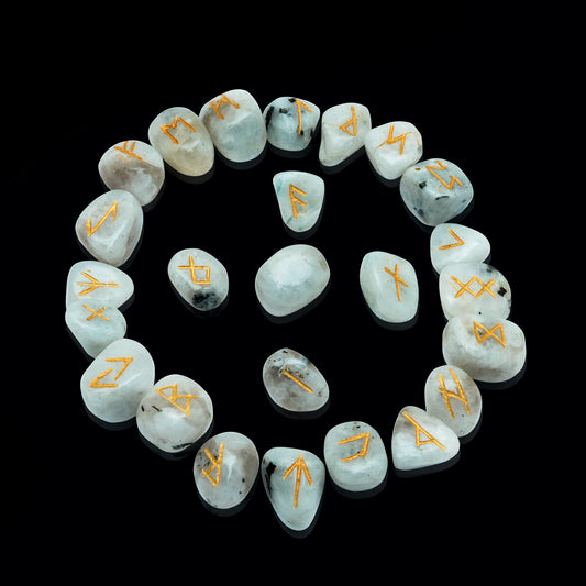 Rainbow Moonstone Norse Runes Crystals