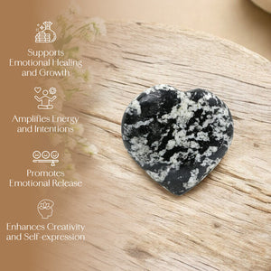 Black and White Tourmaline Puff Heart
