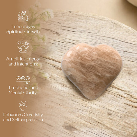 Cream Moonstone Puff Heart
