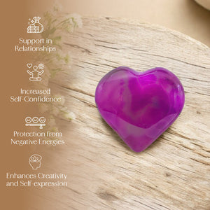 Pink Onyx Agate Puff Heart