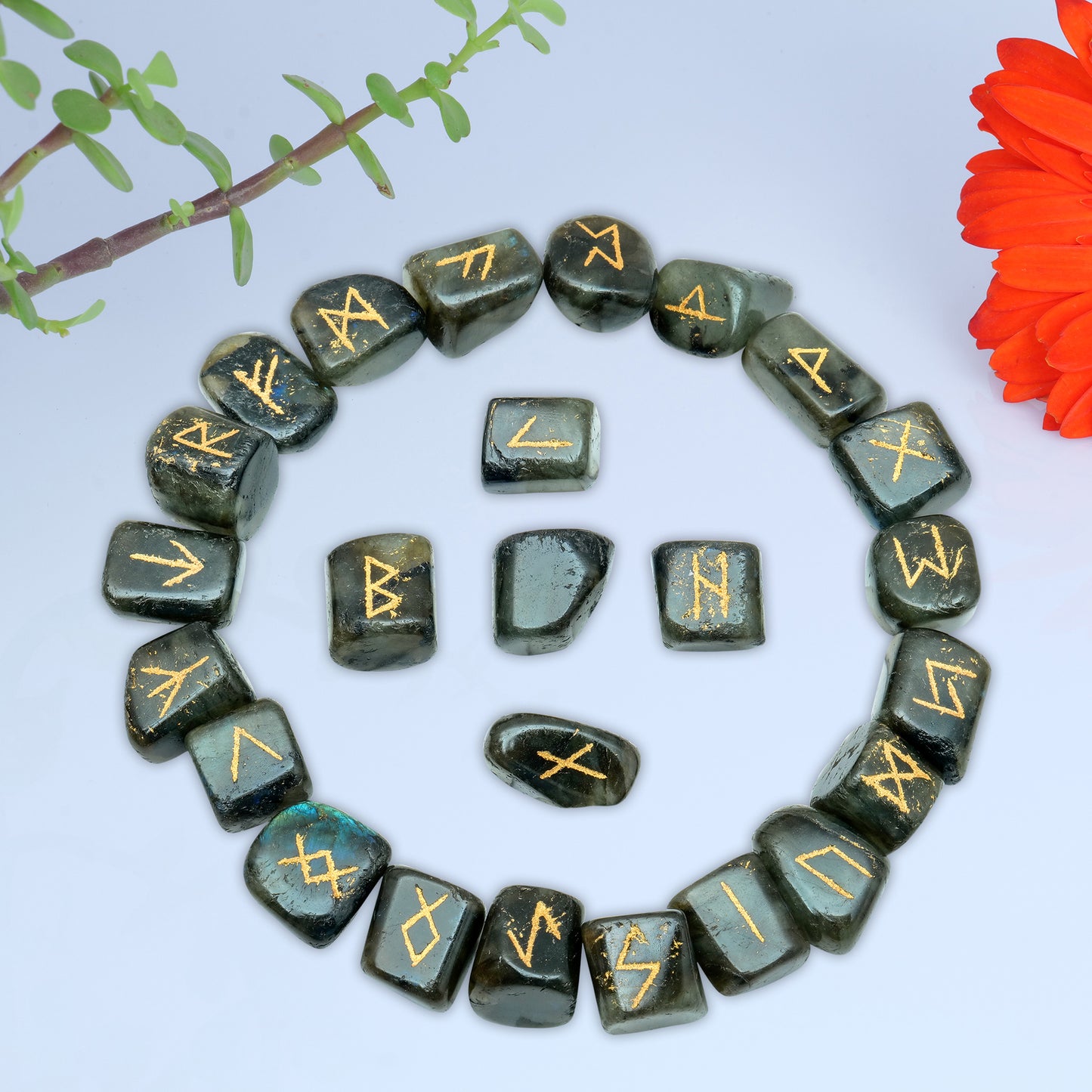 Labradorite Crystal Rune Set