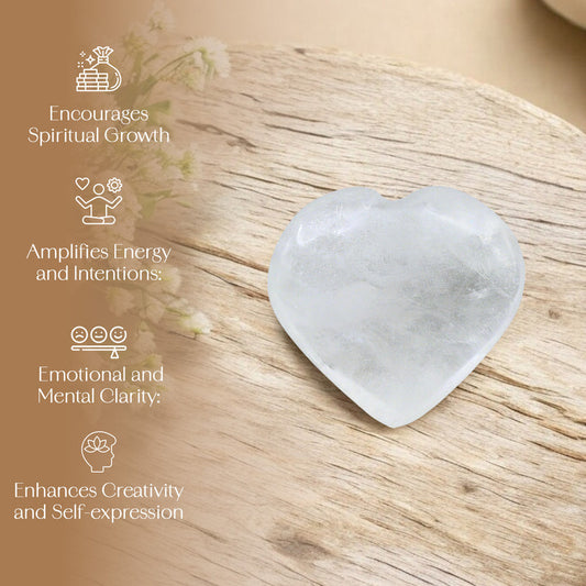 Clear Quartz Puff Heart