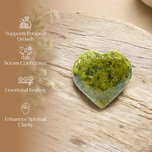 Green Aventurine in Matrix Puff Heart