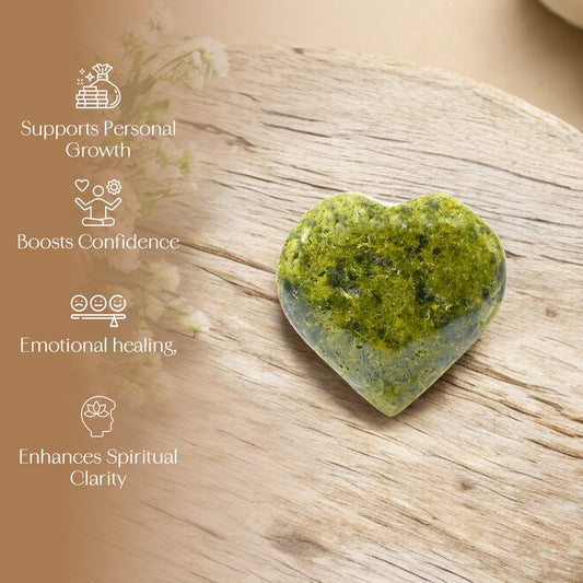 Green Aventurine in Matrix Puff Heart