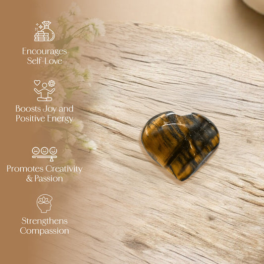Tiger Eye Puff Heart