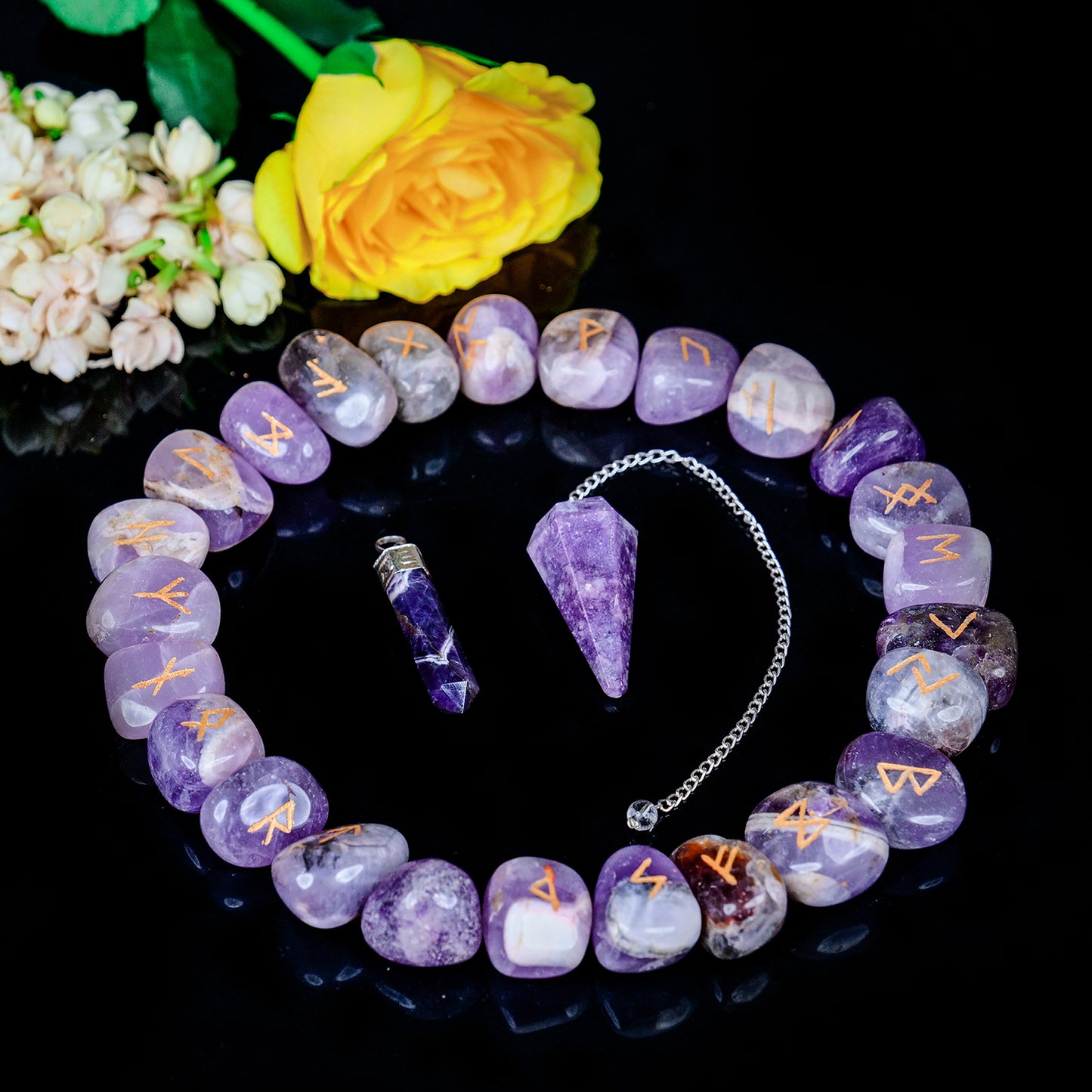 Amethyst Rune Stone Set