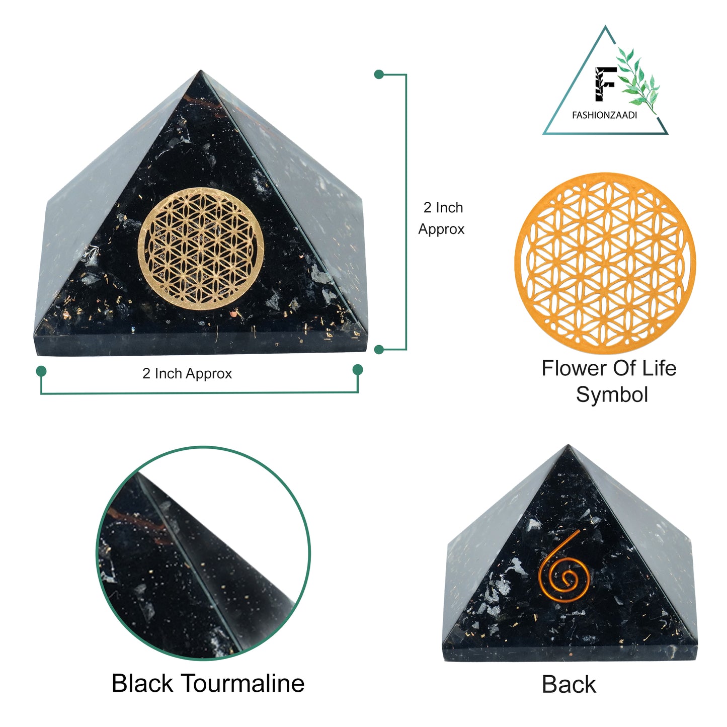 Black Tourmaline Orgone Pyramid