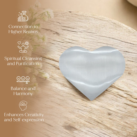 Selenite Puff Heart