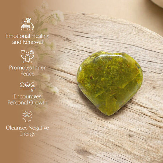 Green Opal Puff Heart