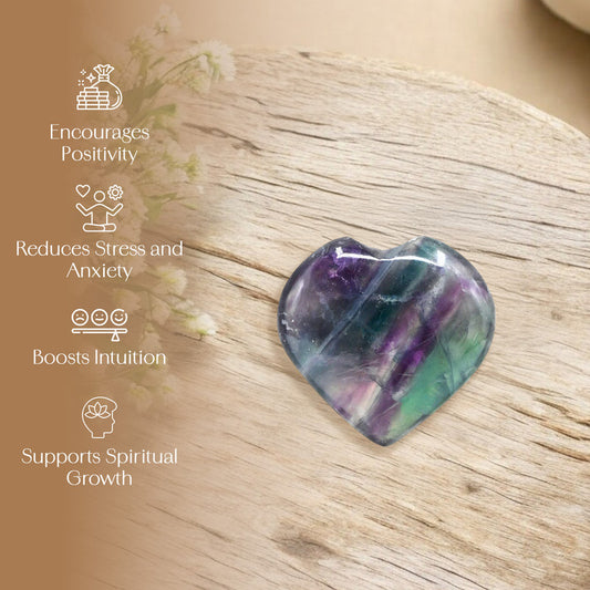 Purple Fluorite Puff Heart