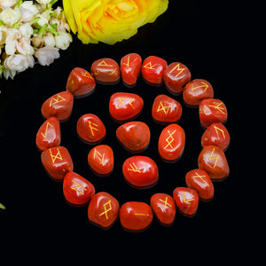 Red Jasper Rune Stone Set