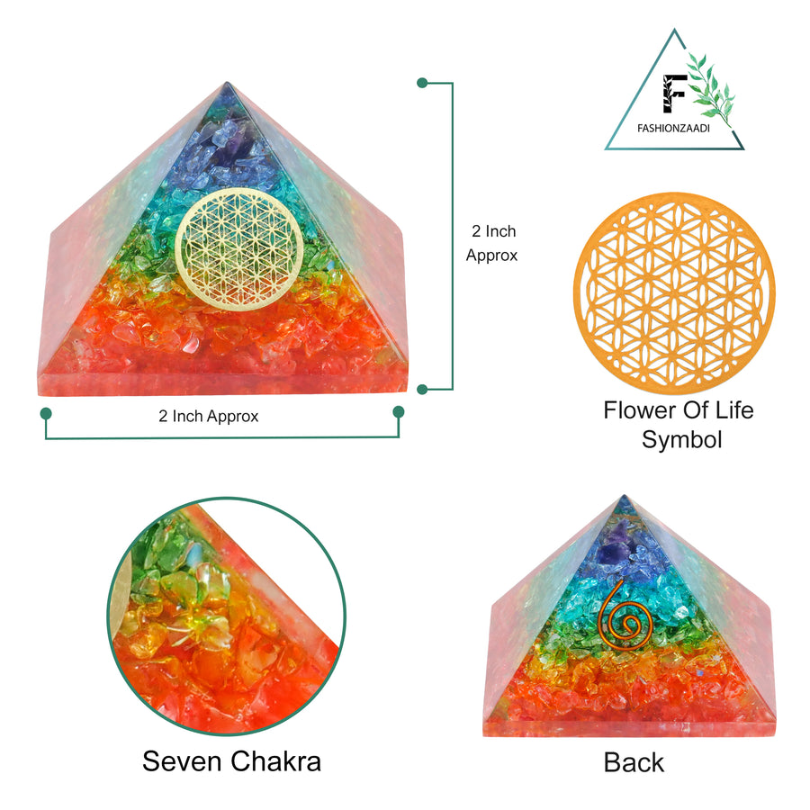 Seven Chakra Pyramid For Chakra Balancing Stone For Positive Energy