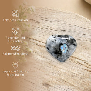 Rainbow Moonstone Puff Heart