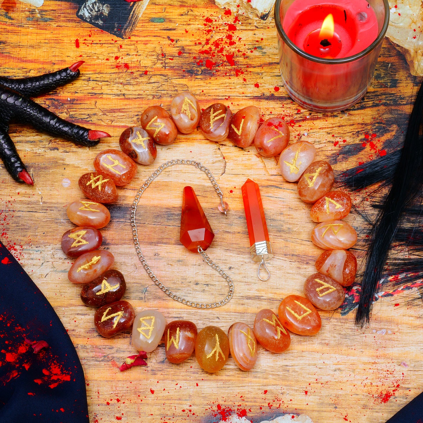 Carnelian Rune Set