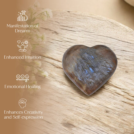 Sun Moonstone Puff Heart