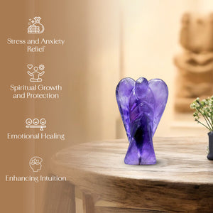 Amethyst Guardian Crystal Angel Statue