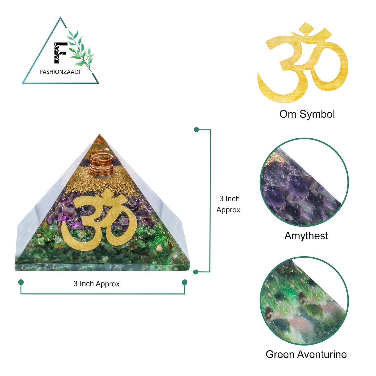 Amethyst & Green Aventurine Orgonite Pyramid