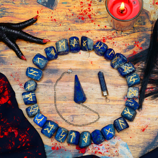 Lapis Lazuli Gemstone Runes Set