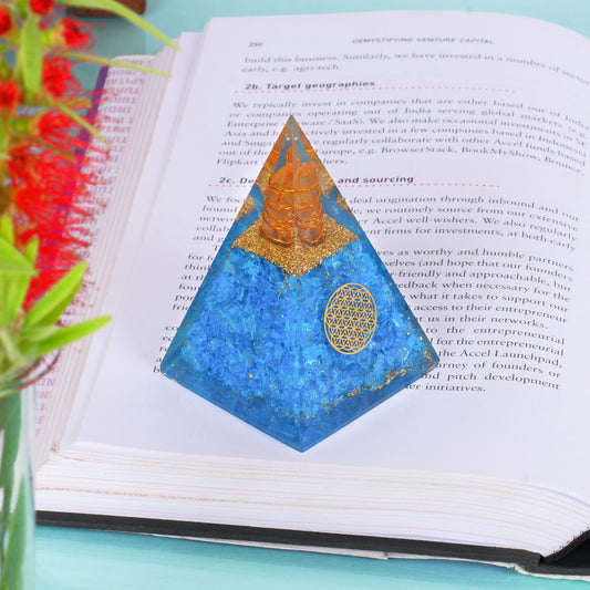 Aquamarine Crystal Orgonite Pyramid