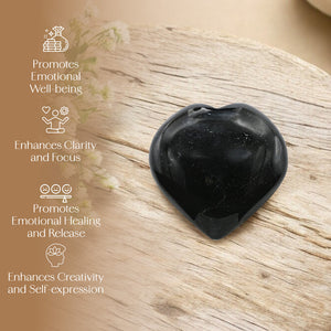 Black Tourmaline Puff Heart