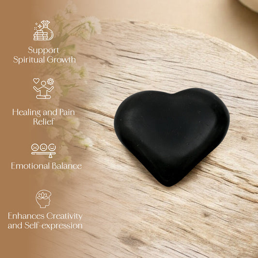 Shungite Puff Heart