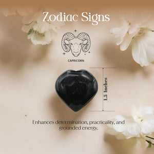 Natural Black Tourmaline Puff Heart