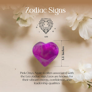 Pink Onyx Agate Puff Heart