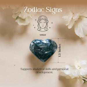 Moss Agate Puff Heart