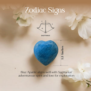 Blue Apatite Puff Heart
