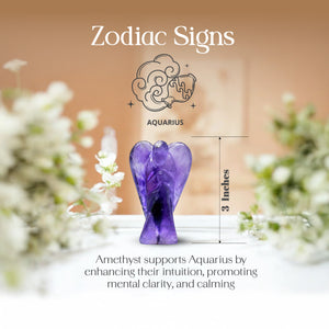 Amethyst Guardian Crystal Angel Statue