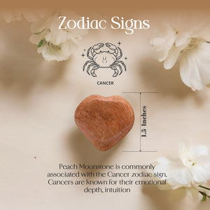 Peach Moonstone Puff Heart
