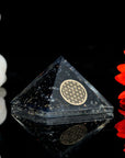 Black Tourmaline Orgone Generator Flower of Life Symbol Chakra Balance