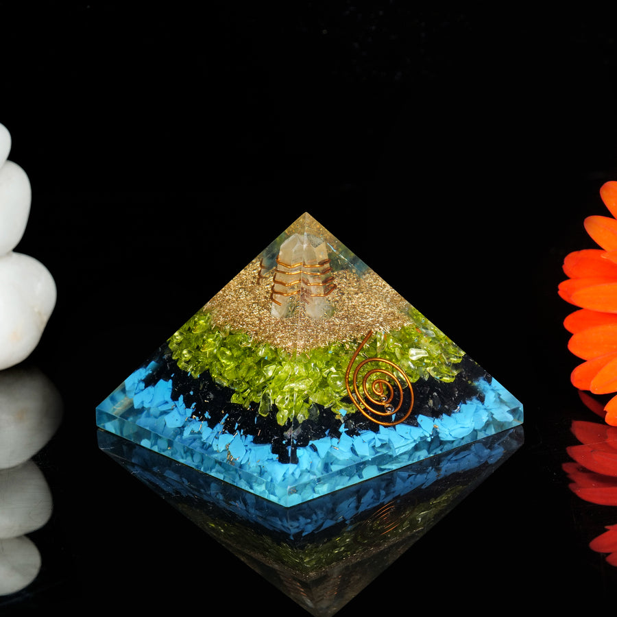 Triple Protection Pyramid Orgonite Crystal Generate Spiritual Positive Energy