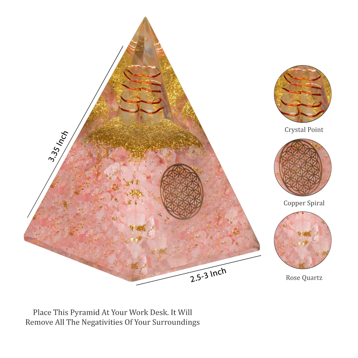 Rose Quartz Orgonite Pyramid