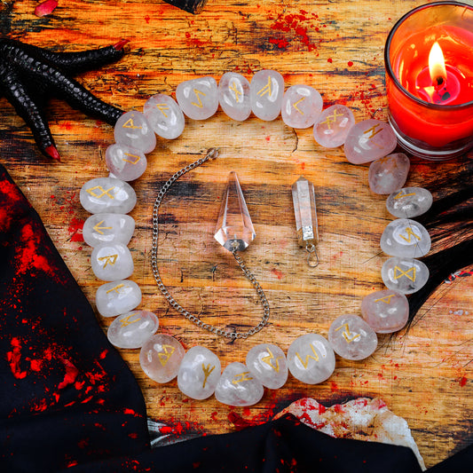 Clear Quartz Magic Runas Rune Set