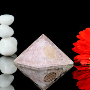 Rose Quartz Crystal Orgone Pyramid