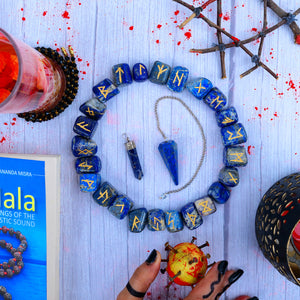 Lapis Lazuli Gemstone Runes Set