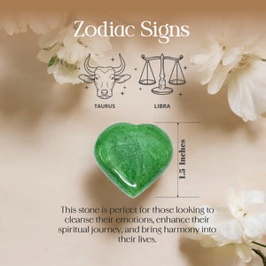 Green Strawberry Quartz Puff Heart