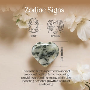 Green Aventurine in Quartz Puff Heart