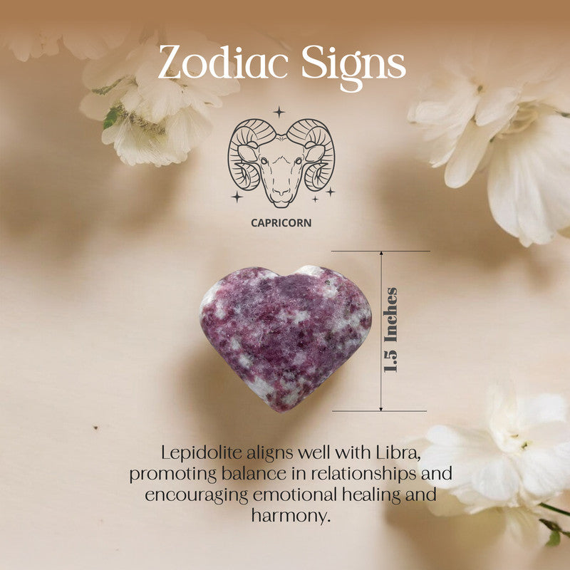 Lepidolite Puff Heart