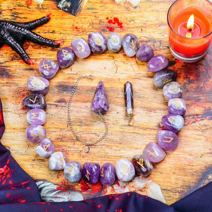 Amethyst Rune Stone Set