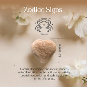 Cream Moonstone Puff Heart