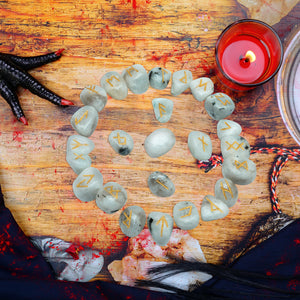 Rainbow Moonstone Norse Runes Crystals