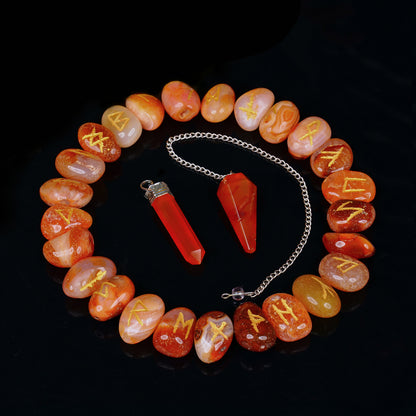 Carnelian Rune Set