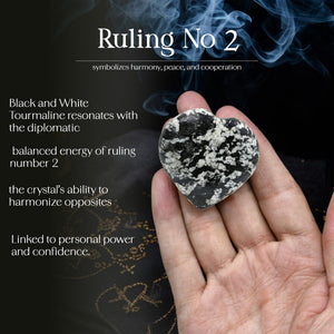 Black and White Tourmaline Puff Heart