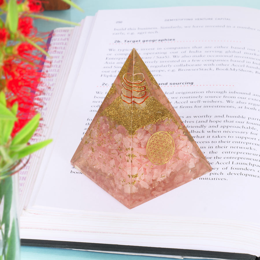 Rose Quartz Orgonite Pyramid for Love
