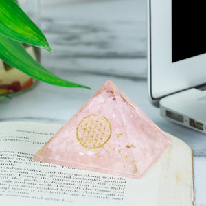 Rose Quartz Crystal Orgone Pyramid