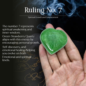 Green Strawberry Quartz Puff Heart