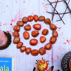 Red Jasper Rune Stone Set